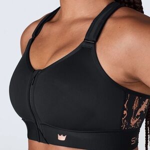 SHEFIT Black and Gold Sports Bra